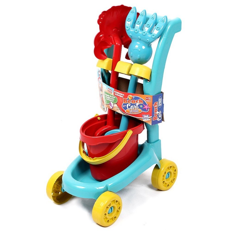 Carrinho De Praia Brinquedo Infantil C/ Acessórios Zuca Toys
