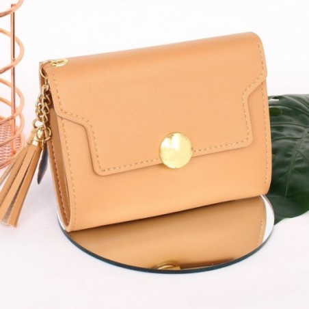 Carteira Feminina C/ Tassel Pingente Coração Porta Cartões