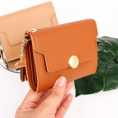 Carteira Feminina C/ Tassel Pingente Coração Porta Cartões