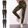 Calça Feminina Estampas Camuflada Bolsos E Cordão Amarração