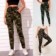 Calça Feminina Estampas Camuflada Bolsos E Cordão Amarração