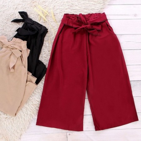 Calça Feminina Pantacourt Lisa Cintura Elástica Amarração
