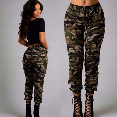 Calça Feminina Jogger Pantacourt Estampas Camuflada