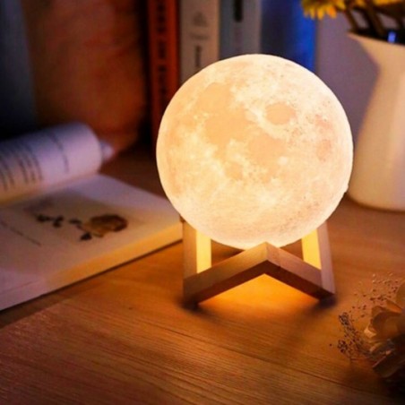 Umidificador Climatizador De Ar 3D Formato Lua Luminária Led