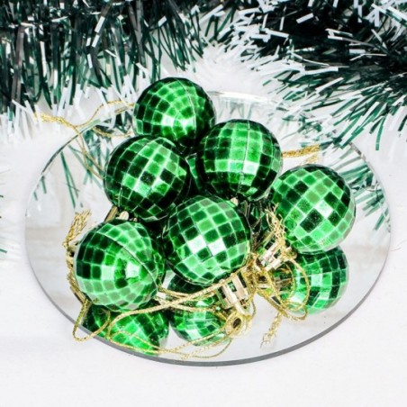 Kit 6 Bolas De Natal Pendurar Facetadas Coloridas 6 cm