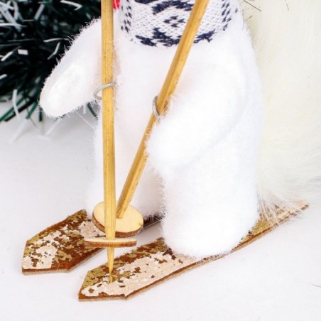 Enfeite Esquilo C/ Esqui De Natal Pendurar 12 Cm Atacado