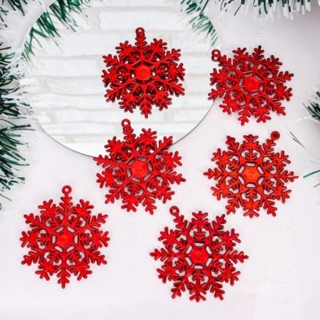 Enfeite Floco De Neve De Natal Pendurar C/ 6 Peças 5,5 Cm