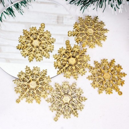 Enfeite Floco De Neve De Natal Pendurar C/ 6 Peças 5,5 Cm