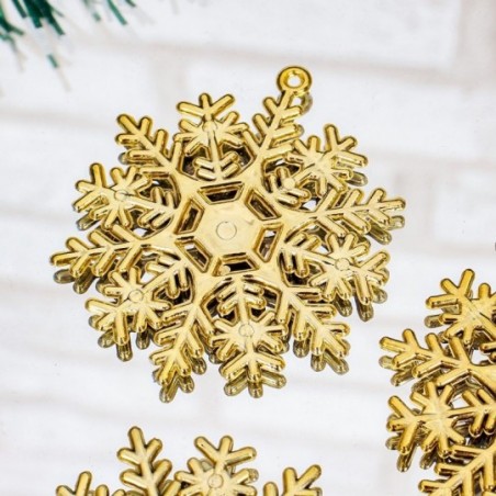 Enfeite Floco De Neve De Natal Pendurar C/ 6 Peças 5,5 Cm