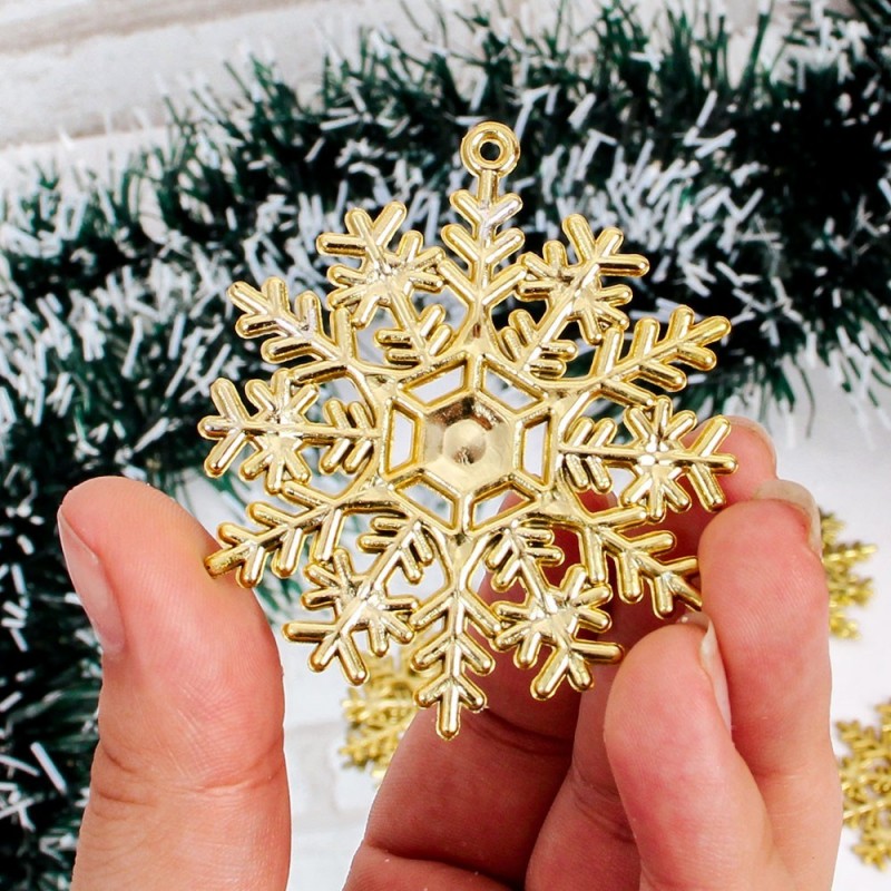 Enfeite Floco De Neve De Natal Pendurar C/ 6 Peças 5,5 Cm