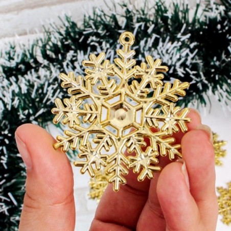 Enfeite Floco De Neve De Natal Pendurar C/ 6 Peças 5,5 Cm