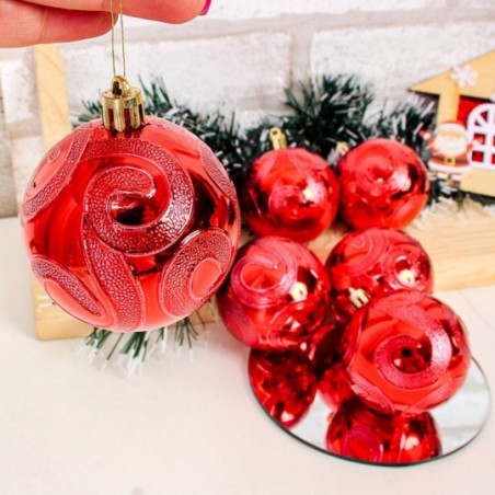 Kit 6 Bolas De Natal Decorada Arabesco Com 6 Cm Atacado