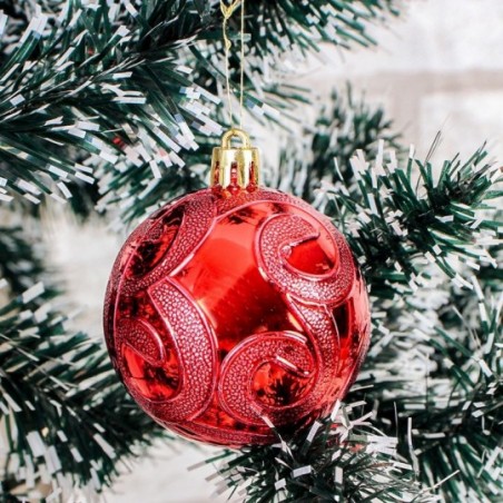 Kit 6 Bolas De Natal Decorada Arabesco Com 6 Cm Atacado
