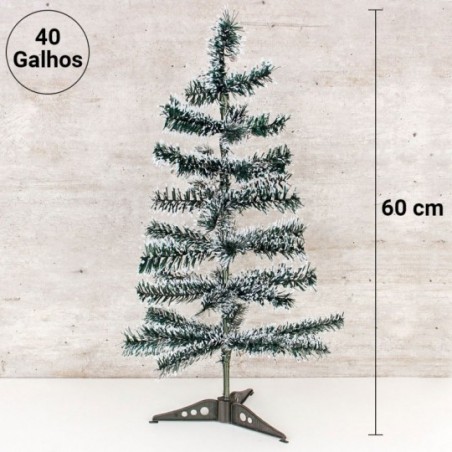 Árvore De Natal Verde Nevada Com 40 Galhos 60 Cm