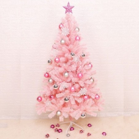 Árvore De Natal Pinheiro Rosa Com 220 Galhos 1,2 Metros