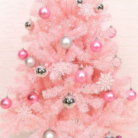 Árvore De Natal Pinheiro Rosa Com 220 Galhos 1,2 Metros