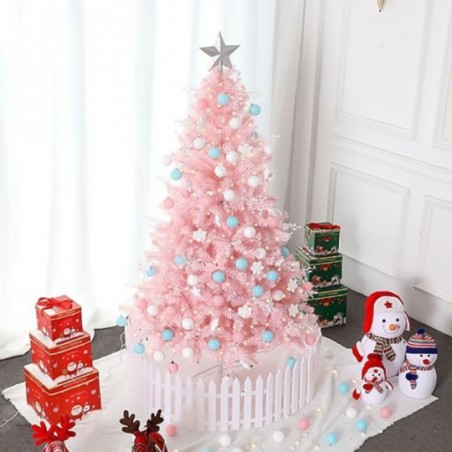 Árvore De Natal Pinheiro Rosa Com 220 Galhos 1,2 Metros