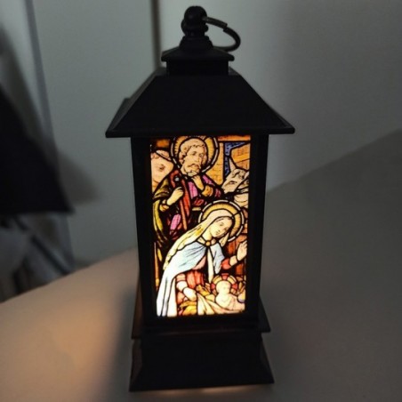 Enfeite Lamparina Natal Figuras Religiosas C/ Led 12 cm