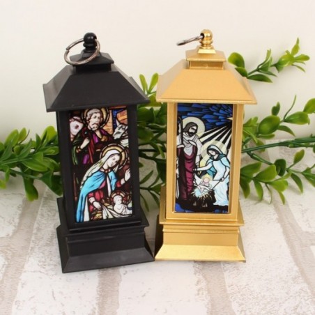 Enfeite Lamparina Natal Figuras Religiosas C/ Led 12 cm