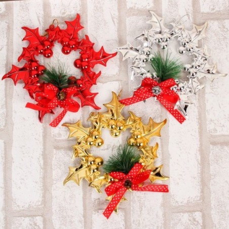 Mini Guirlanda Enfeite De Natal C/ Laço Colorida 17 Cm