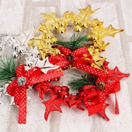 Mini Guirlanda Enfeite De Natal C/ Laço Colorida 17 Cm