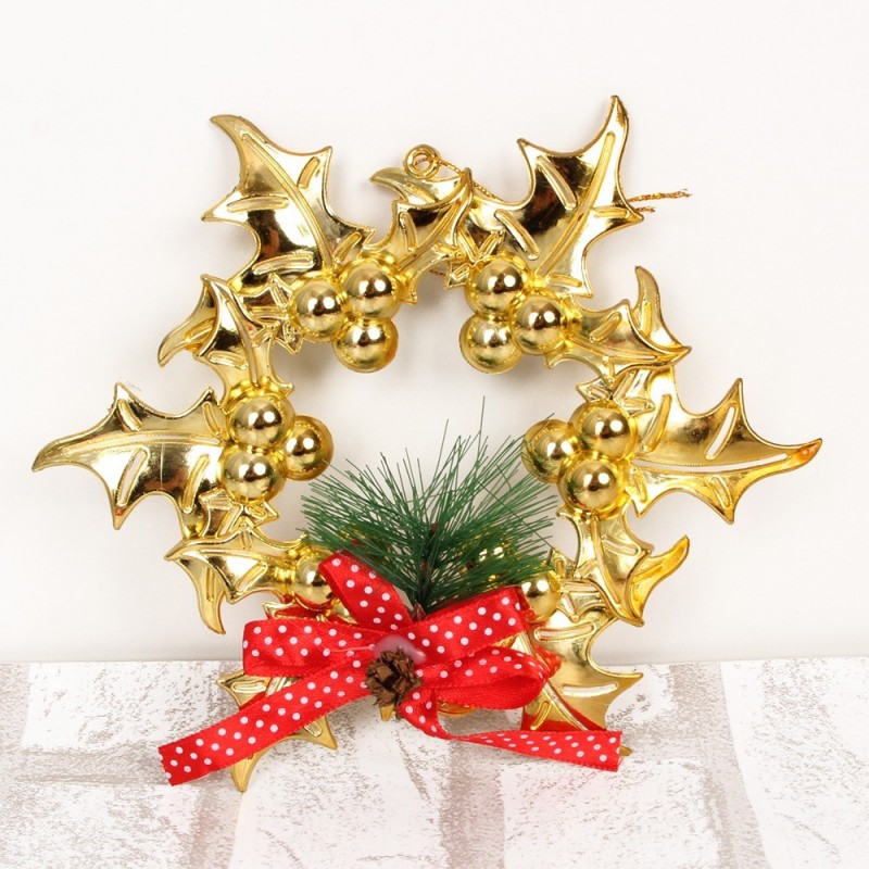 Mini Guirlanda Enfeite De Natal C/ Laço Colorida 17 Cm