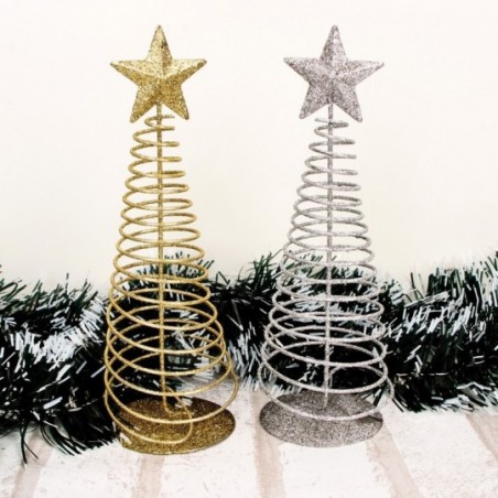 Enfeite Decorativo De Natal Árvore C/ Estrela 21 Cm