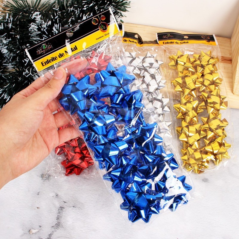 Kit Laços De Natal Furta Cor Colorido C/10 Peças 5 Cm