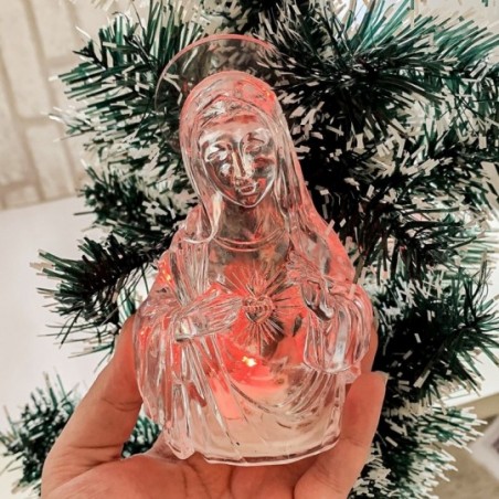 Enfeite Luminoso Natalino Jesus/Maria Com LED 12 cm