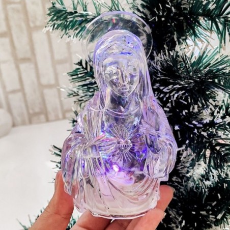 Enfeite Luminoso Natalino Jesus/Maria Com LED 12 cm