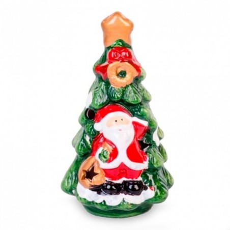 Enfeite Natalino Árvore Natal Papai Noel Com LED 14 cm
