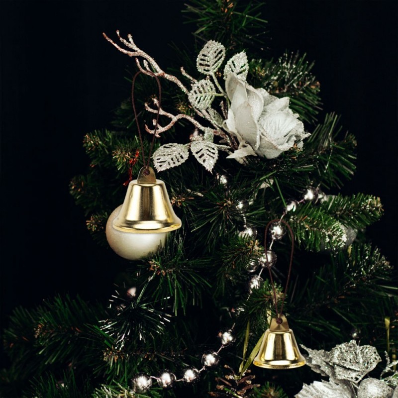 Enfeite De Natal Pendurar Sinos Colorido C/ 24 Peças
