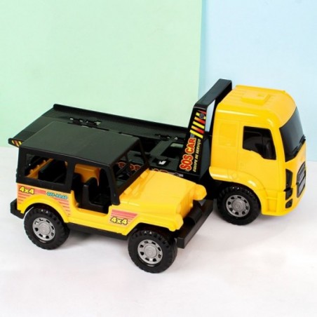 Caminhão Plataforma Patrulha C/ Carrinho Brinquedo Infantil