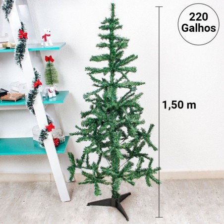 Árvore De Natal Verde Com 220 Galhos 150 Cm