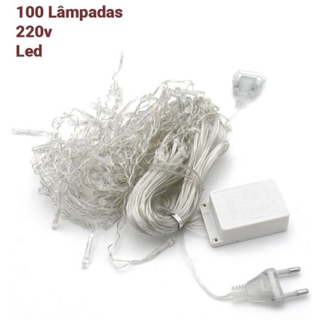 Pisca Pisca Cascata Branco Led 100 Lâmpadas 220V 2 Metros