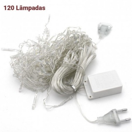 Pisca Pisca Cascata Branco Led 120 Lâmpadas 3 Metros 220V