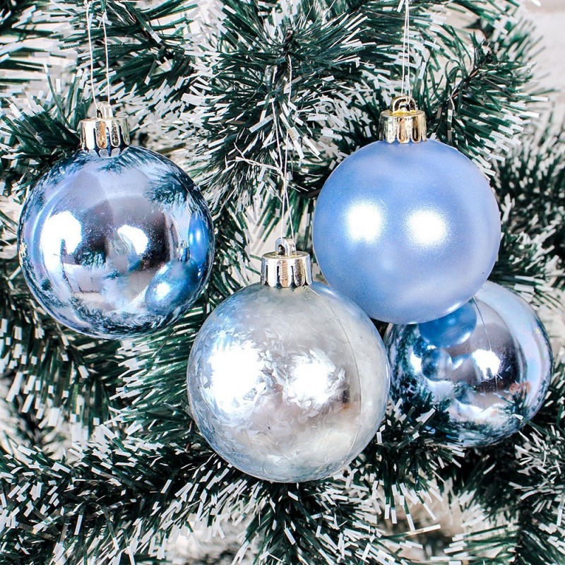 Kit 4 Bolas De Natal Pendurar Colorida Lisa Fosca 6 Cm
