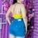 Short Jeans Feminino Meia Coxa Azul Claro 36 Ao 46
