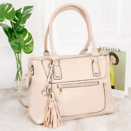 Bolsa Totem Feminina Detalhes Metálicos Duas Repartições