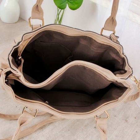 Bolsa Totem Feminina Detalhes Metálicos Duas Repartições