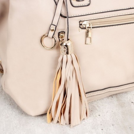 Bolsa Totem Feminina Detalhes Metálicos Duas Repartições