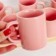 Kit 6 Canecas Lisa Reta De Porcelana Rosa 100Ml Atacado