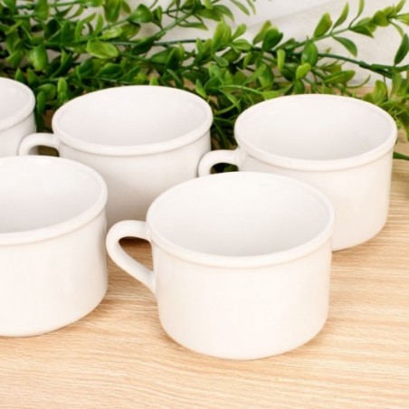 Kit 6 Xícaras Chá Lisa Porcelana Branca 150Ml Atacado