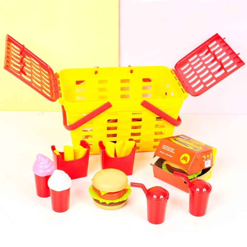 Cesta Piquenique Brinquedo Infantil Com 19 Peças