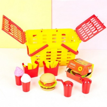Cesta Piquenique Brinquedo Infantil Com 19 Peças