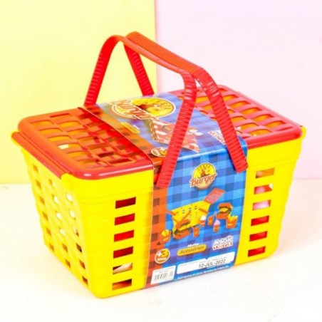 Cesta Piquenique Brinquedo Infantil Com 19 Peças
