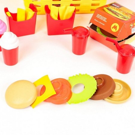Cesta Piquenique Brinquedo Infantil Com 19 Peças