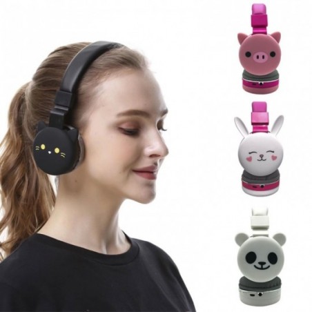 Fone de Ouvido Headphone Infantil Bluetooth Fm SD Bichinhos
