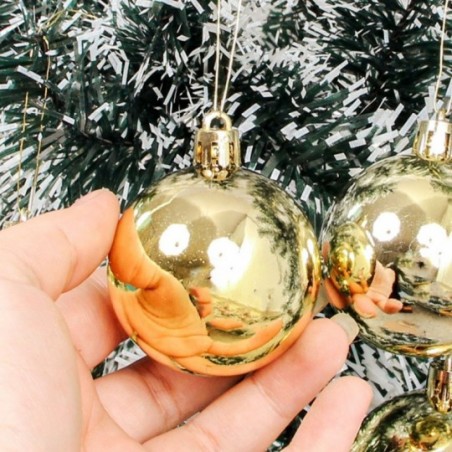 Kit 4 Bolas De Natal Pendurar Colorida Lisa Com 7 Cm Atacado