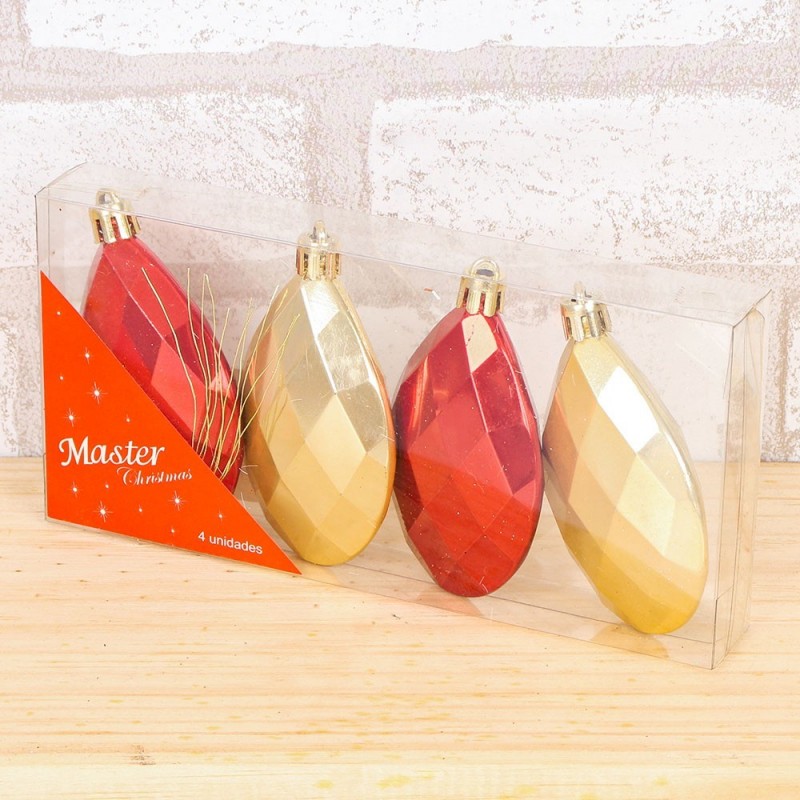 Enfeite De Pendurar Natal Pérola Com 4 Peças 8 Cm